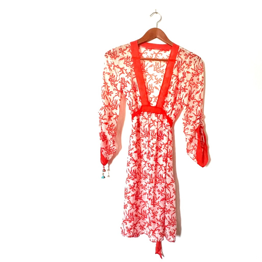 Sheer silk swim coverup